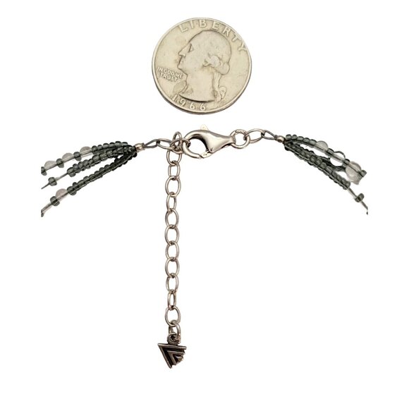 Silpada Sterling Silver Glass, Quartz Multi Strand Necklace 20" Long, E886 - Picture 8 of 9